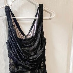 Express slim black ruched dress